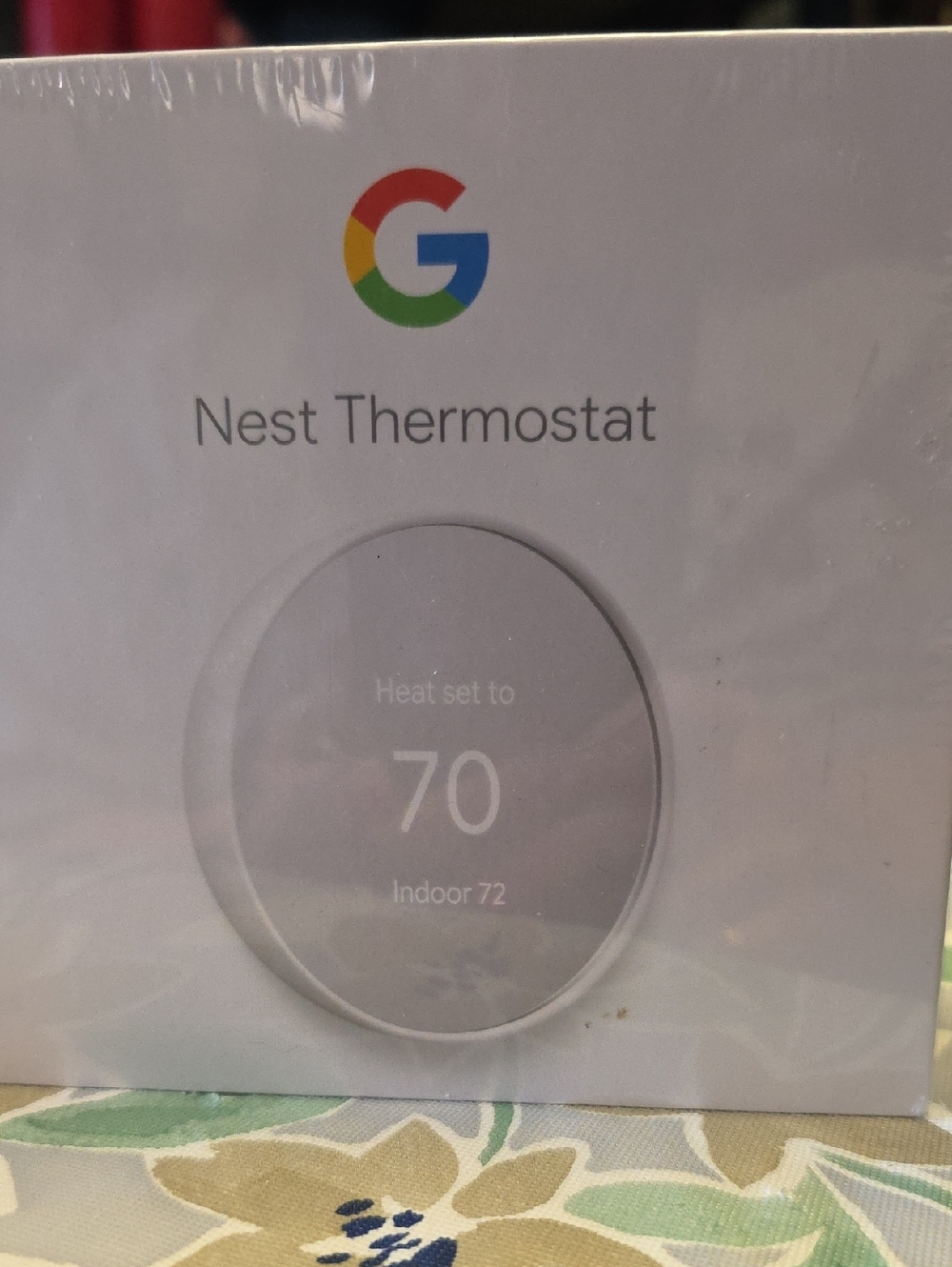 Google Nest Thermostat - White with Multicolor Logo